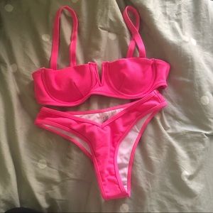 sunny bunny LA neon pink swimsuit bikini